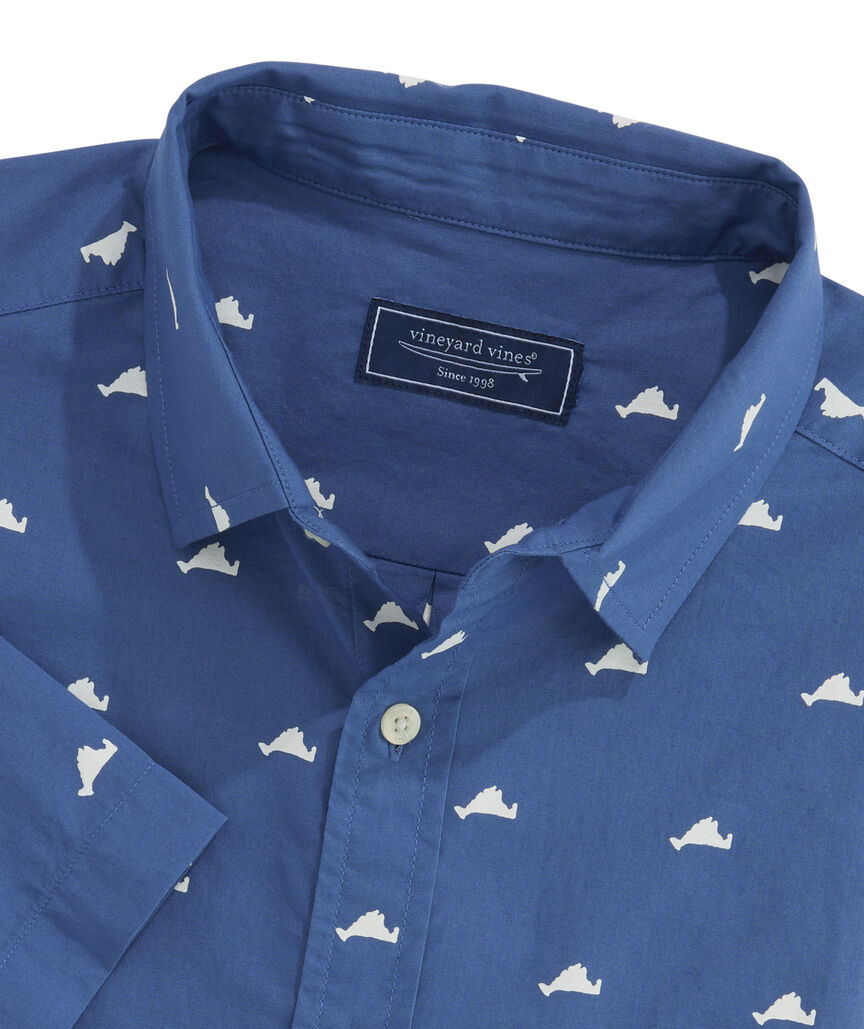 OUTLET Martha's Vineyard Island Cotton Short-Sleeve Shirt