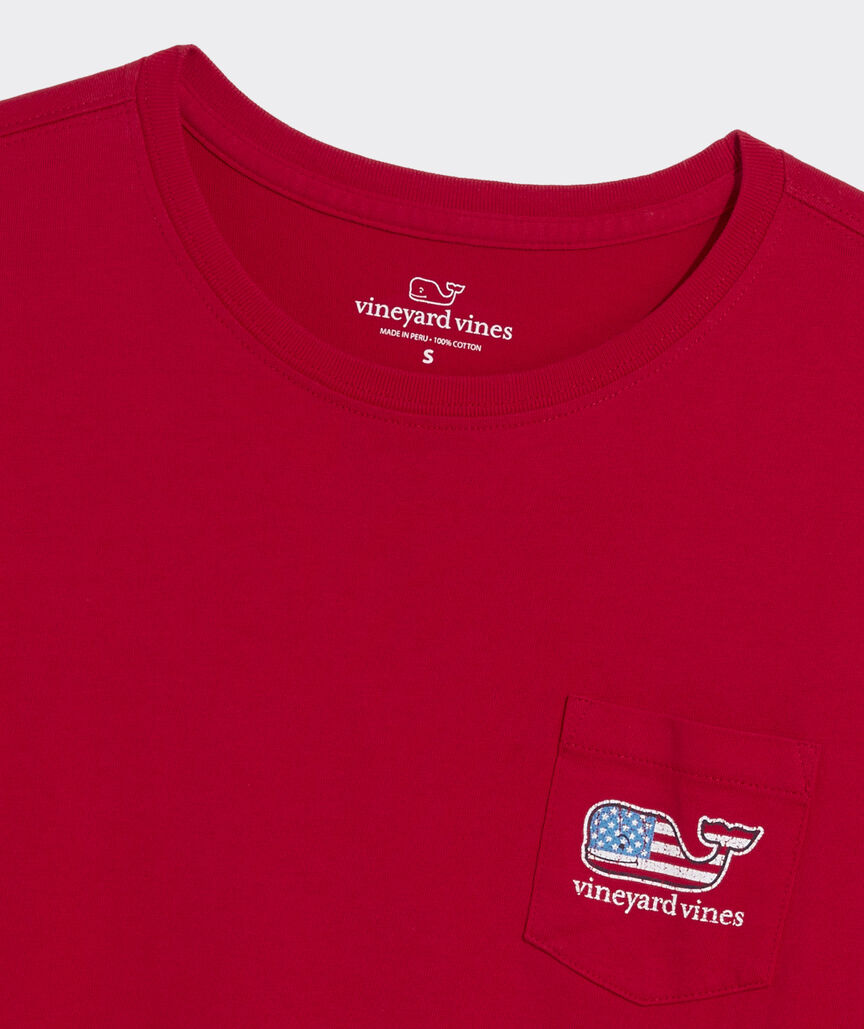Women's Flag Whale Long-Sleeve Pocket Tee