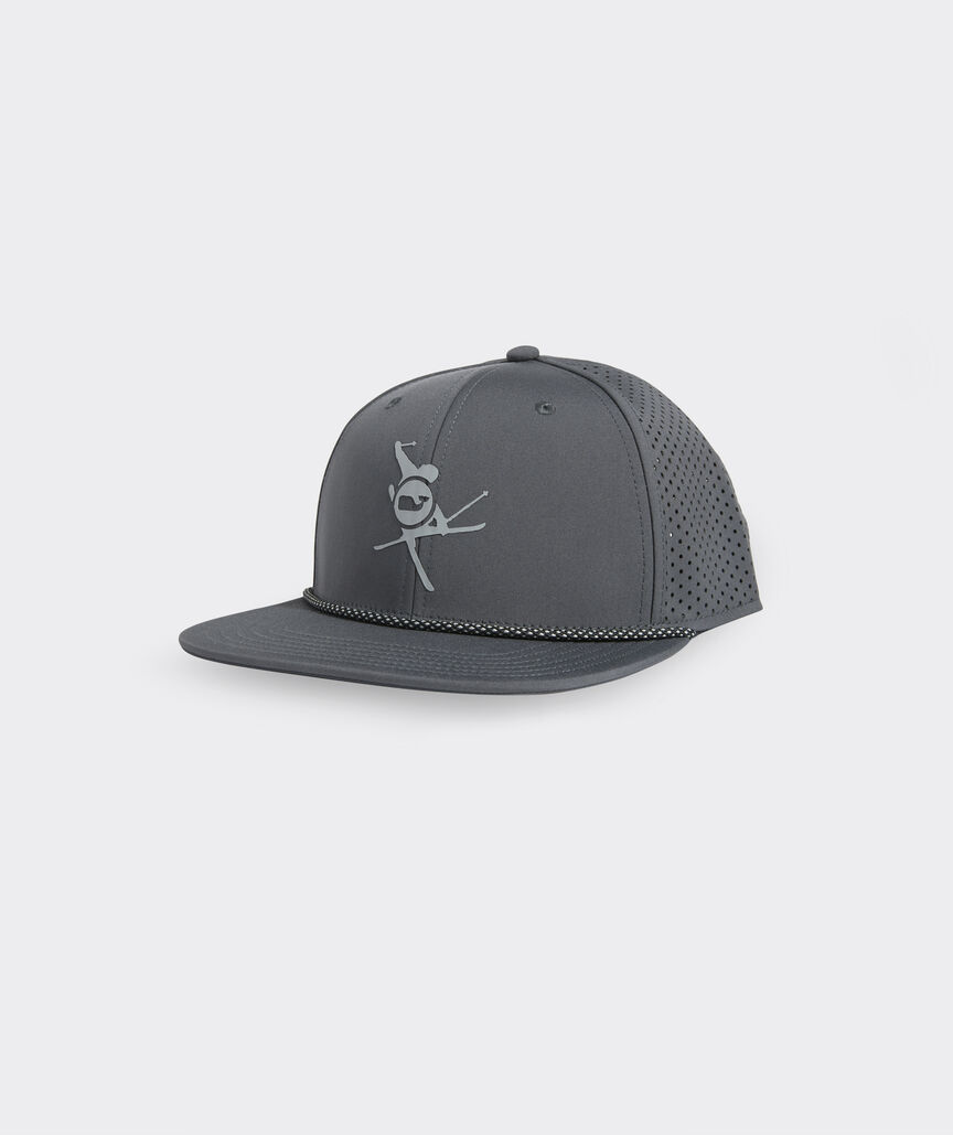Skier Patch Flat Brim Trucker Hat