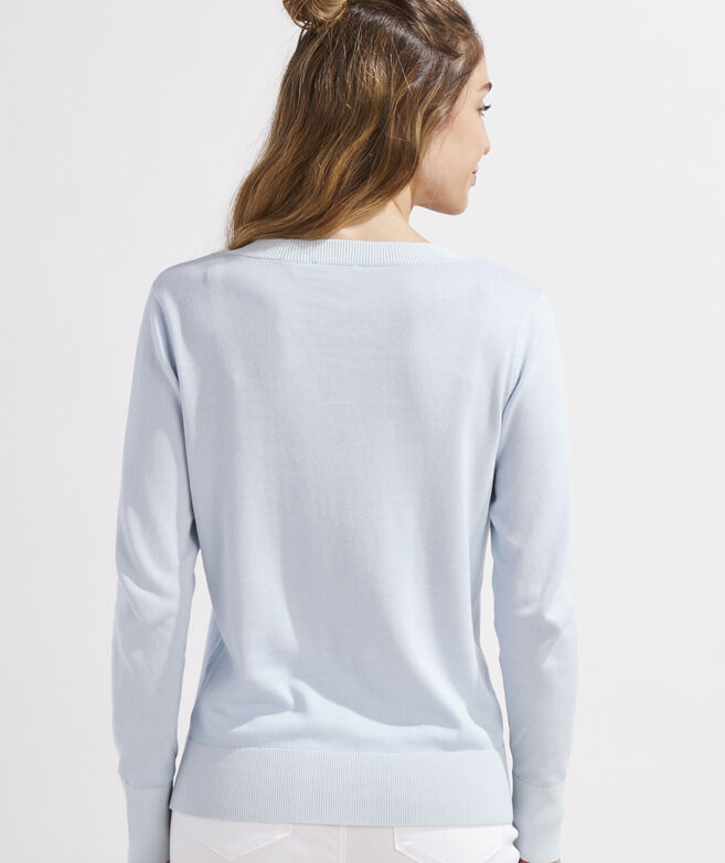Garment-Dyed Heritage Cotton V-Neck Sweater