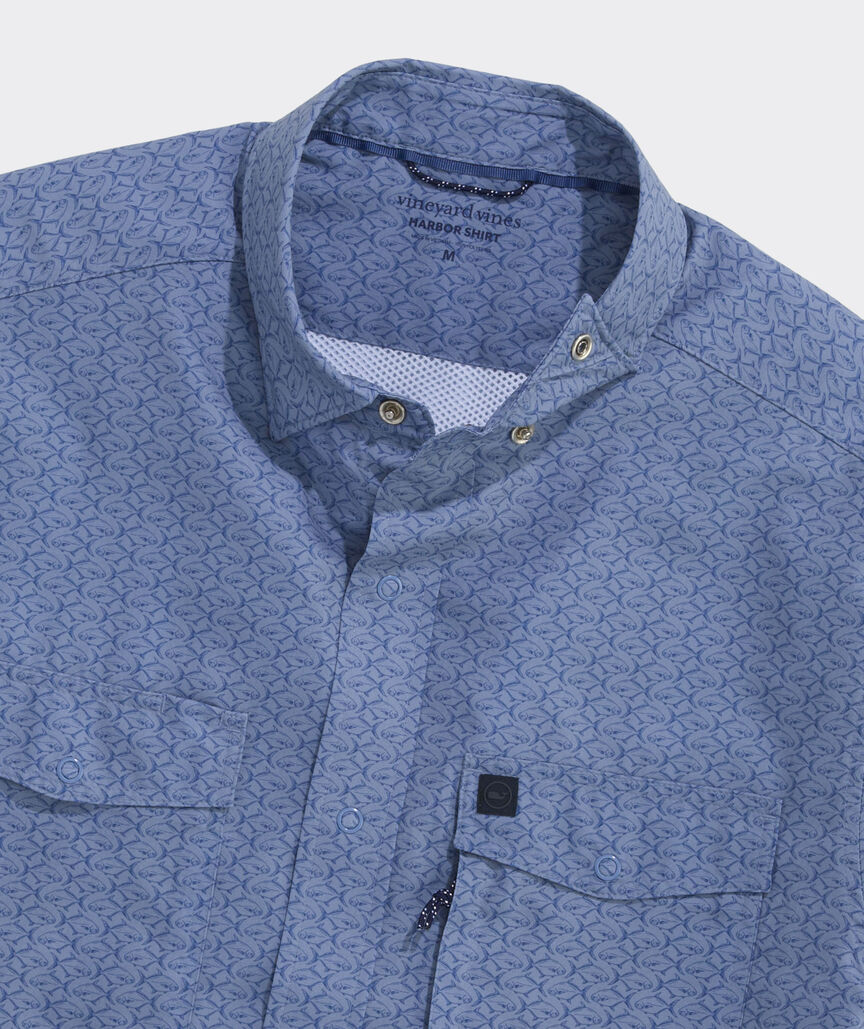 Performance Pompano Fish Short-Sleeve Harbor Shirt