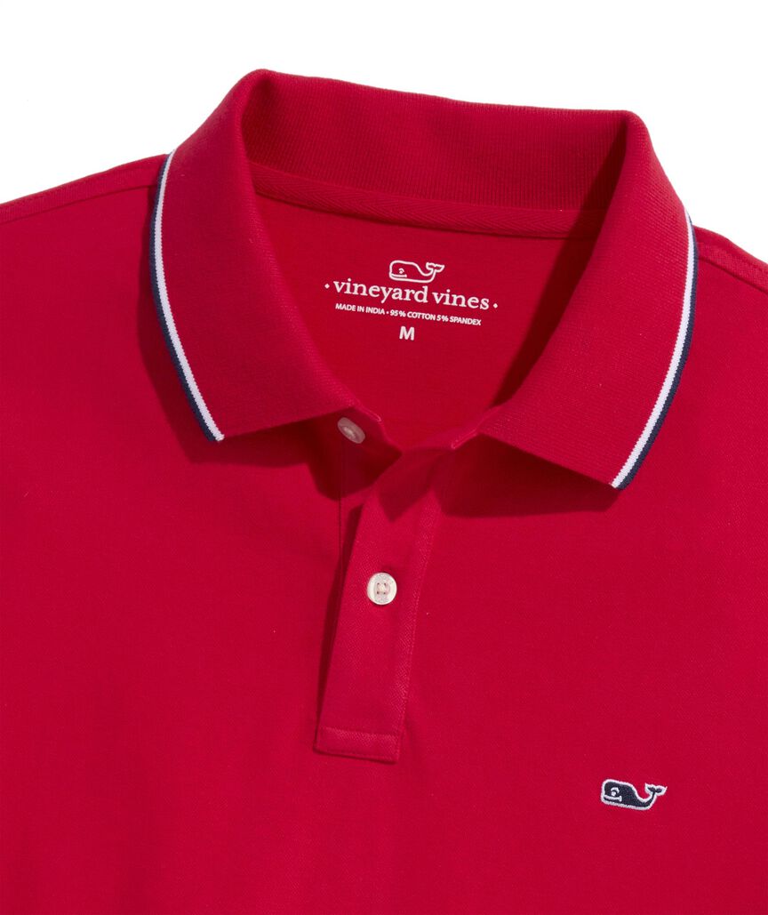 OUTLET Tipped Stretch Pique Polo
