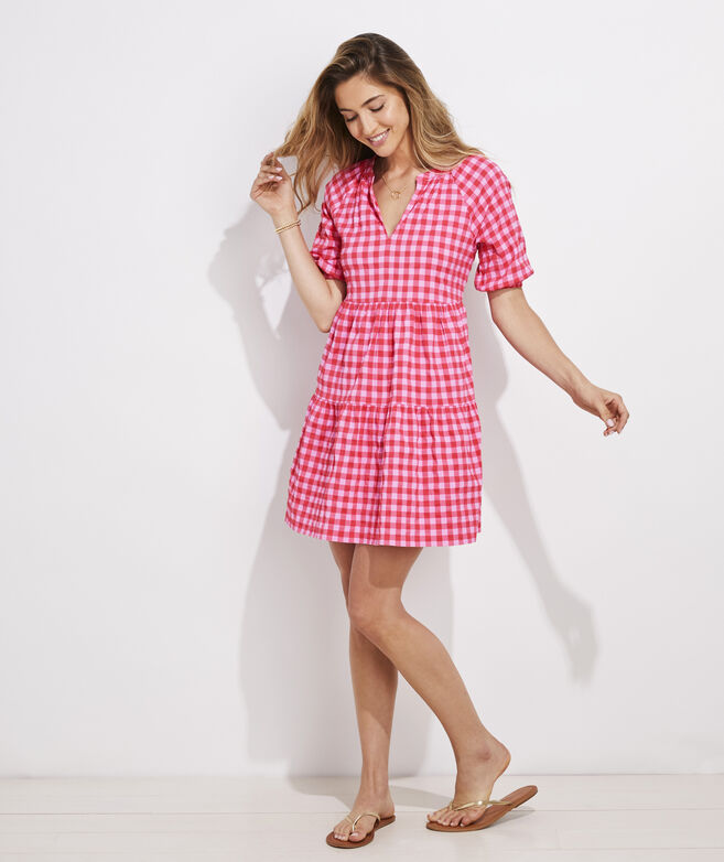 Harbor Gingham Tiered Dress