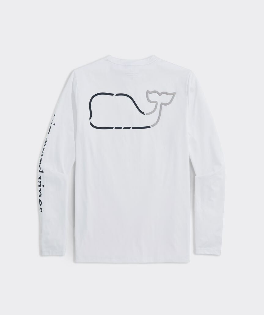 On-The-Go Whale Outline Long-Sleeve Harbor Performance Tee