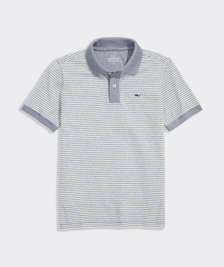 Boys' Striped Edgartown Pique Polo