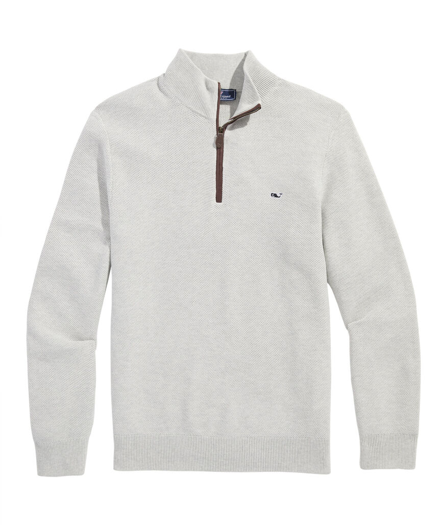 OUTLET Honeycomb Quarter-Zip Sweater