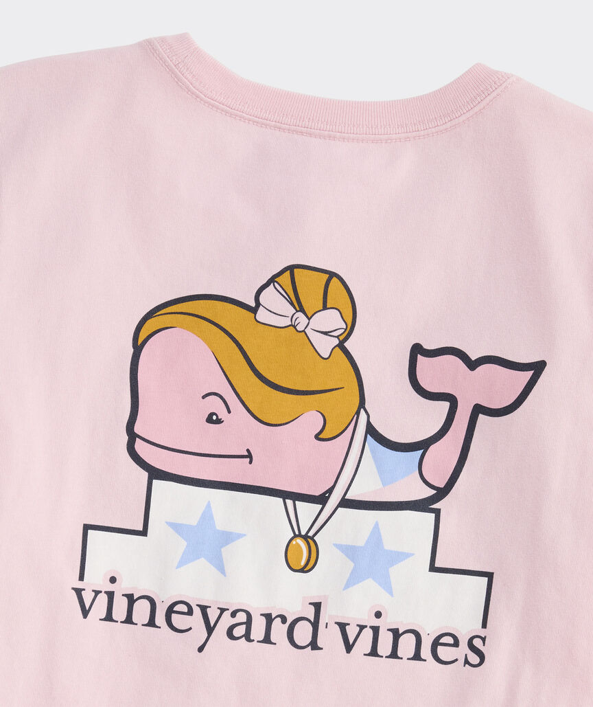 Girls' Gymnastics Winner Whale Short-Sleeve Pocket Tee