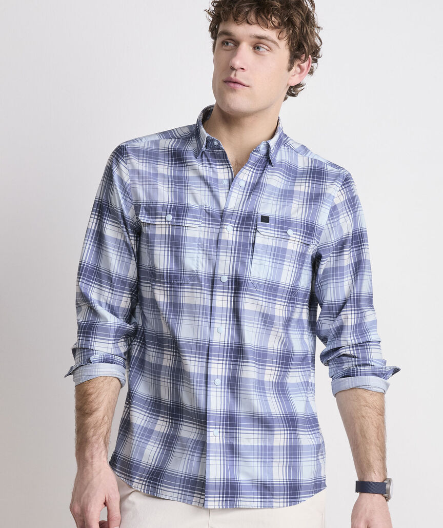 Deepwater Plaid Performance Harbor Shirt
