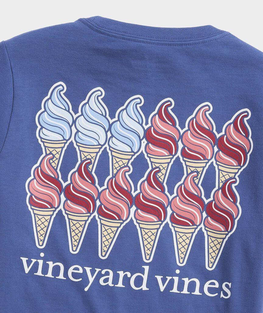 Boys' Ice Cream Cone US Flag Short-Sleeve Pocket Tee