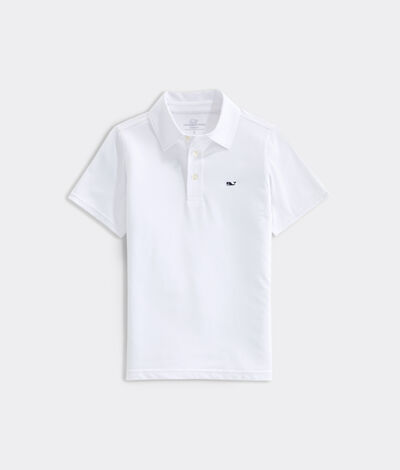 Vineyard Vines Boys' Solid Sankaty Polo Shirt (White) (Size: Large)