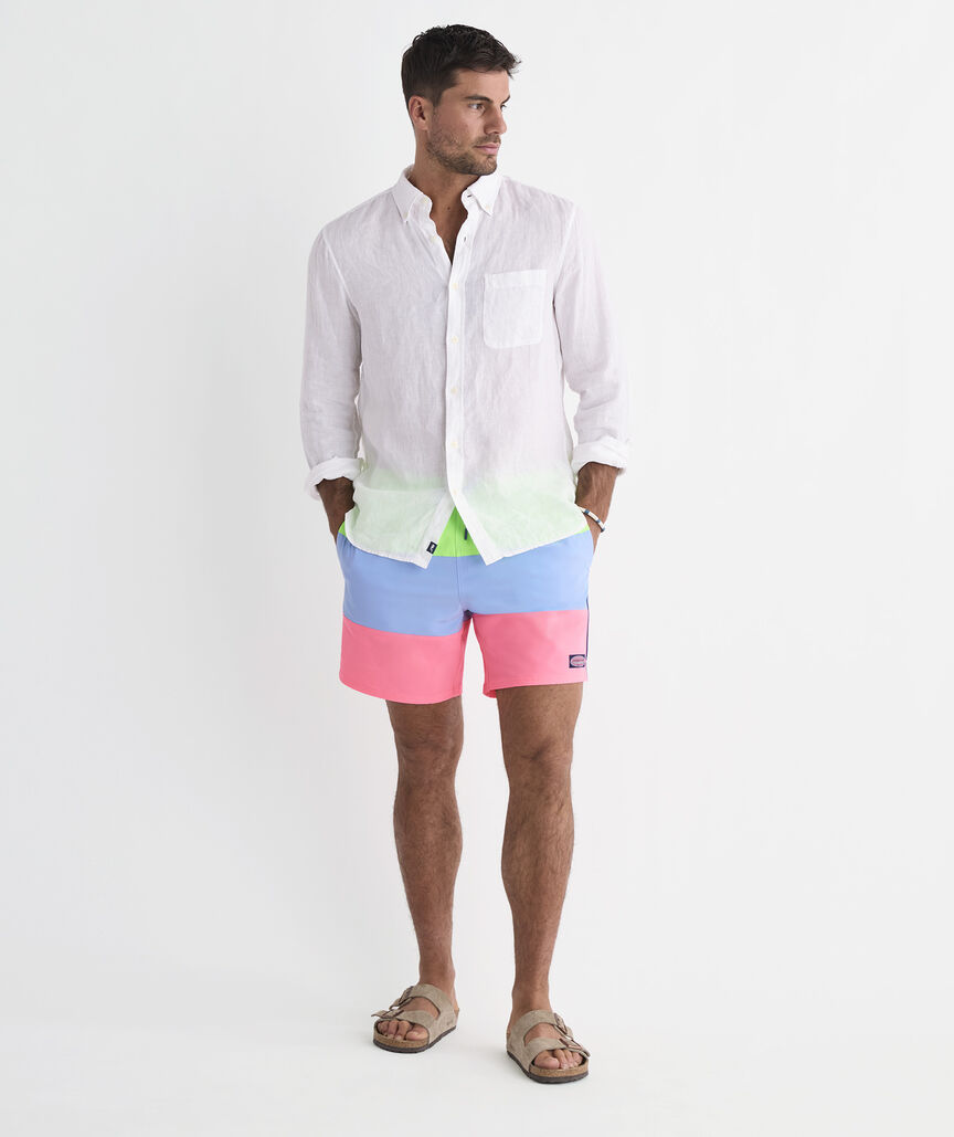 7 Inch Colorblock Chappy Swim Trunks