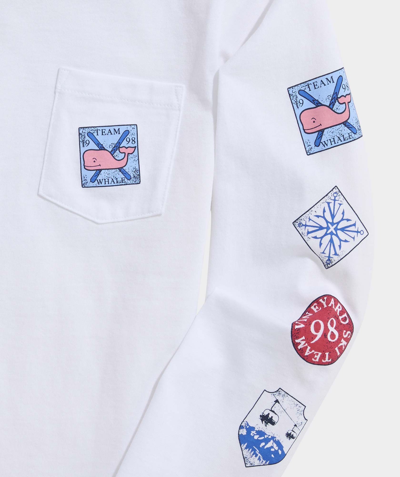 Boys' Whale Ski Team Long-Sleeve Pocket Tee