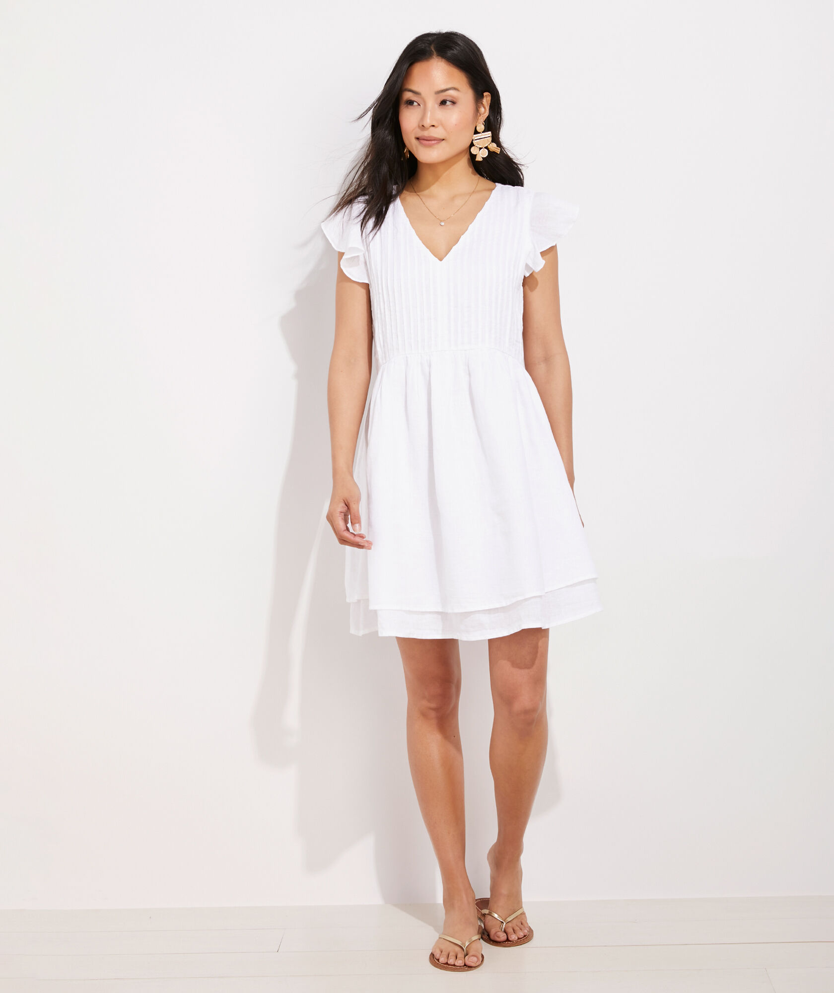 Shop Linen Pintuck Dress at vineyard vines