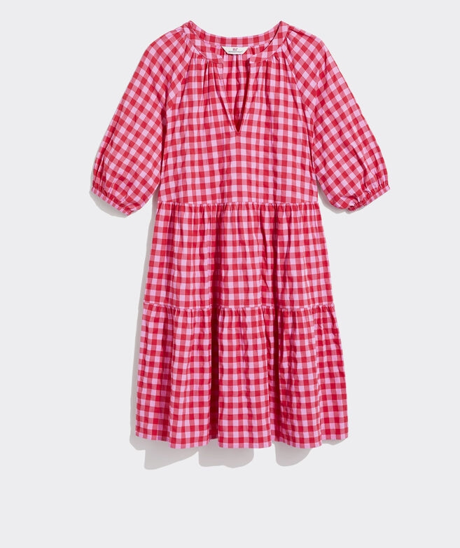 Harbor Gingham Tiered Dress