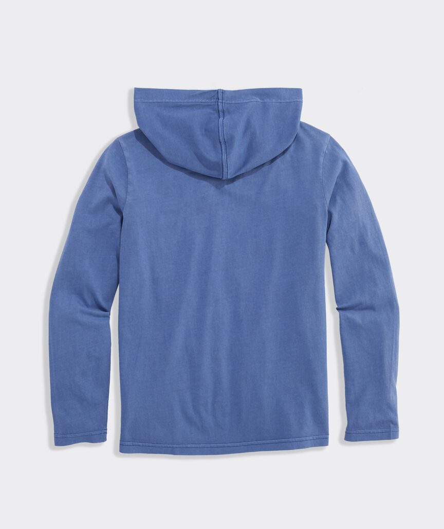 Boys' Garment-Dyed Surf Striped Hoodie Pocket Tee