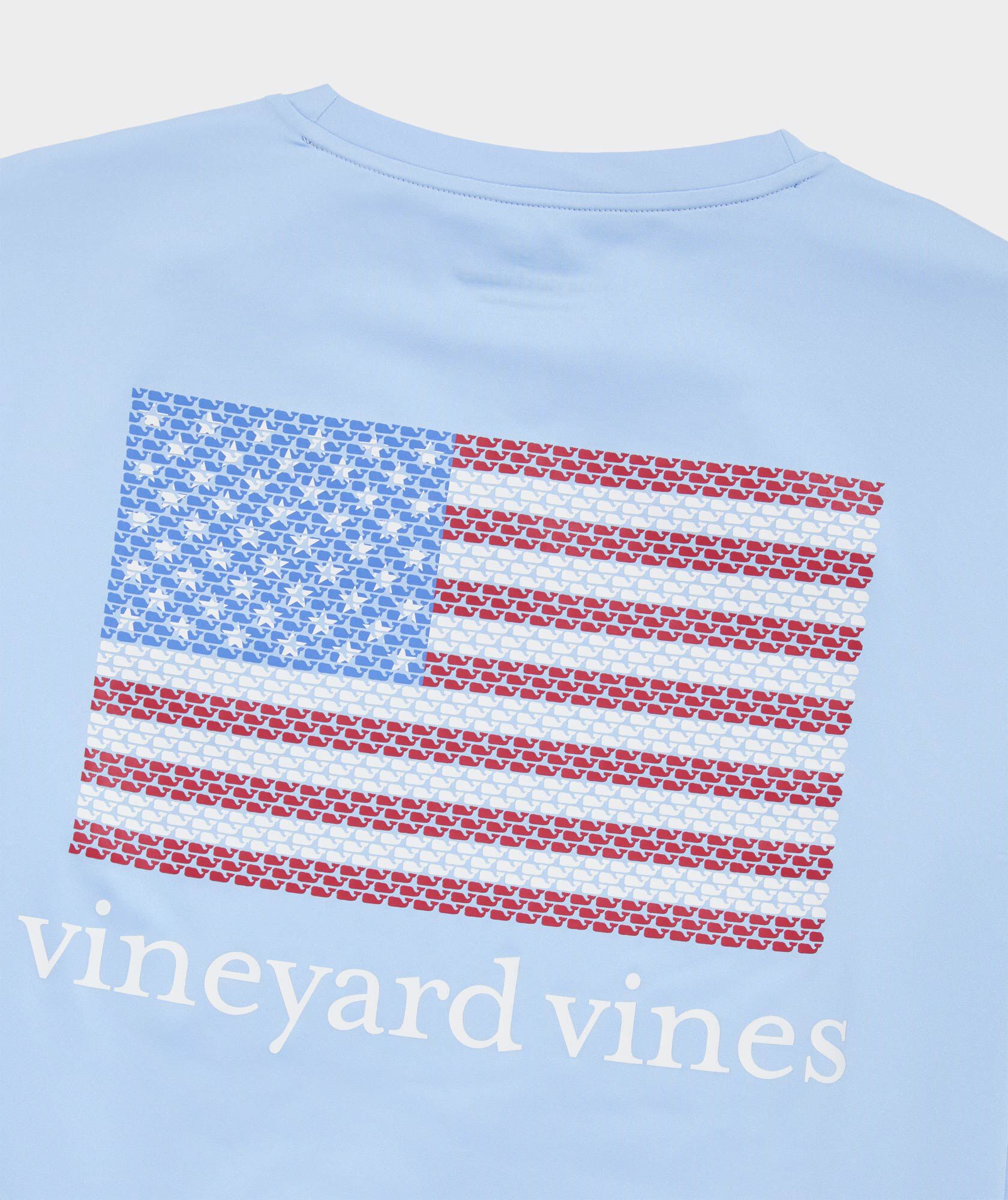 Performance American Flag Whales Long-Sleeve Harbor Tee