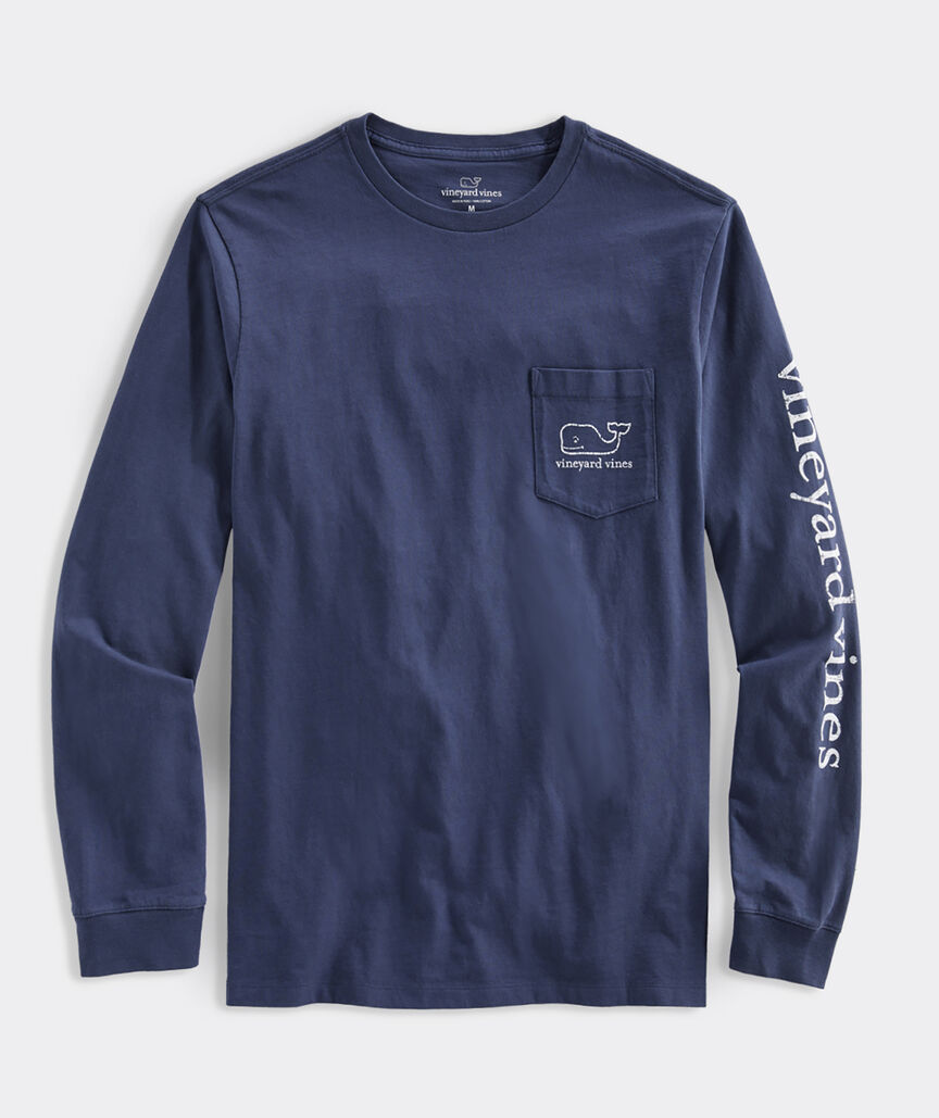 Vintage Whale Long-Sleeve Pocket Tee