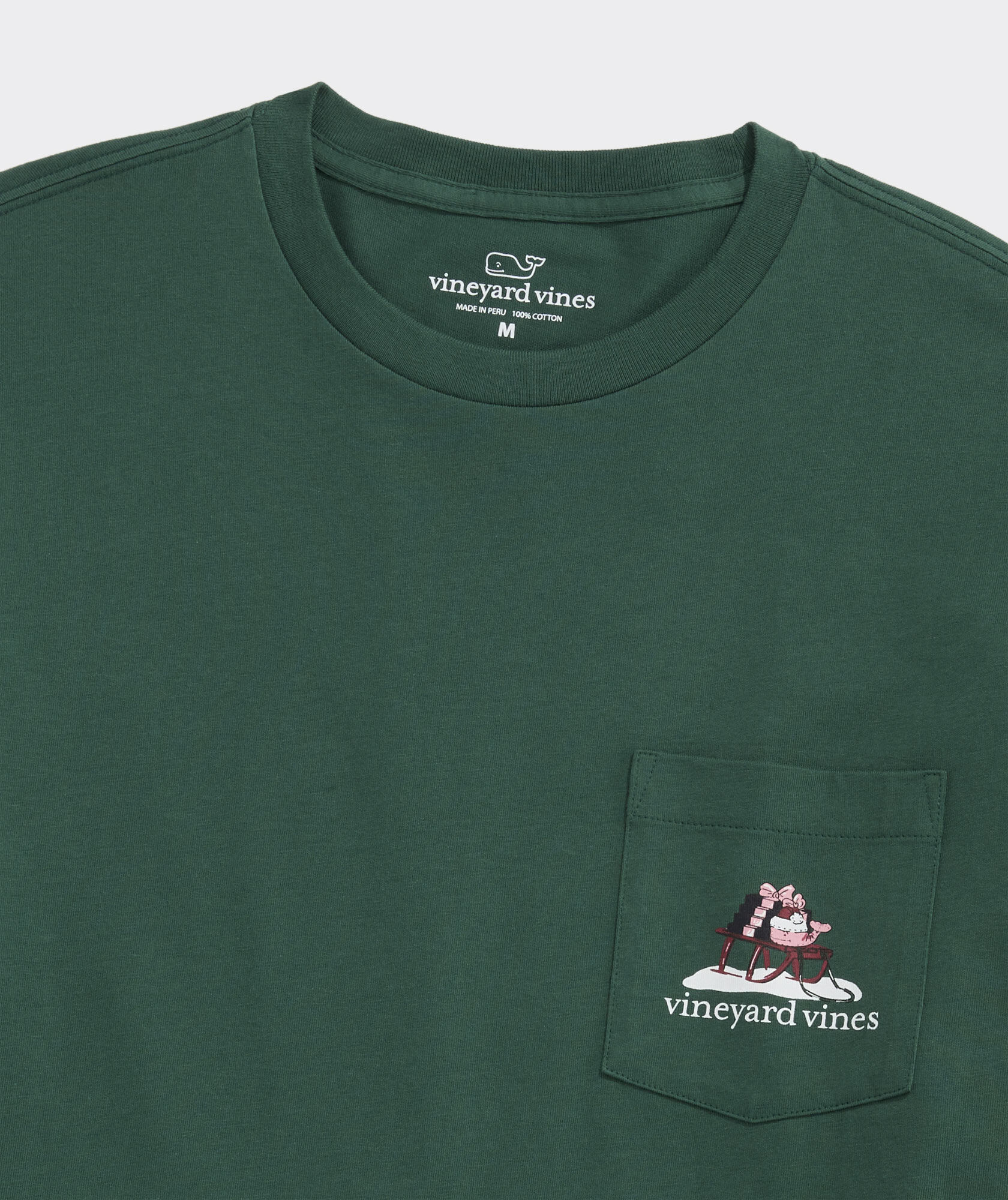 Santa's Sleigh Pup Long-Sleeve Pocket Tee