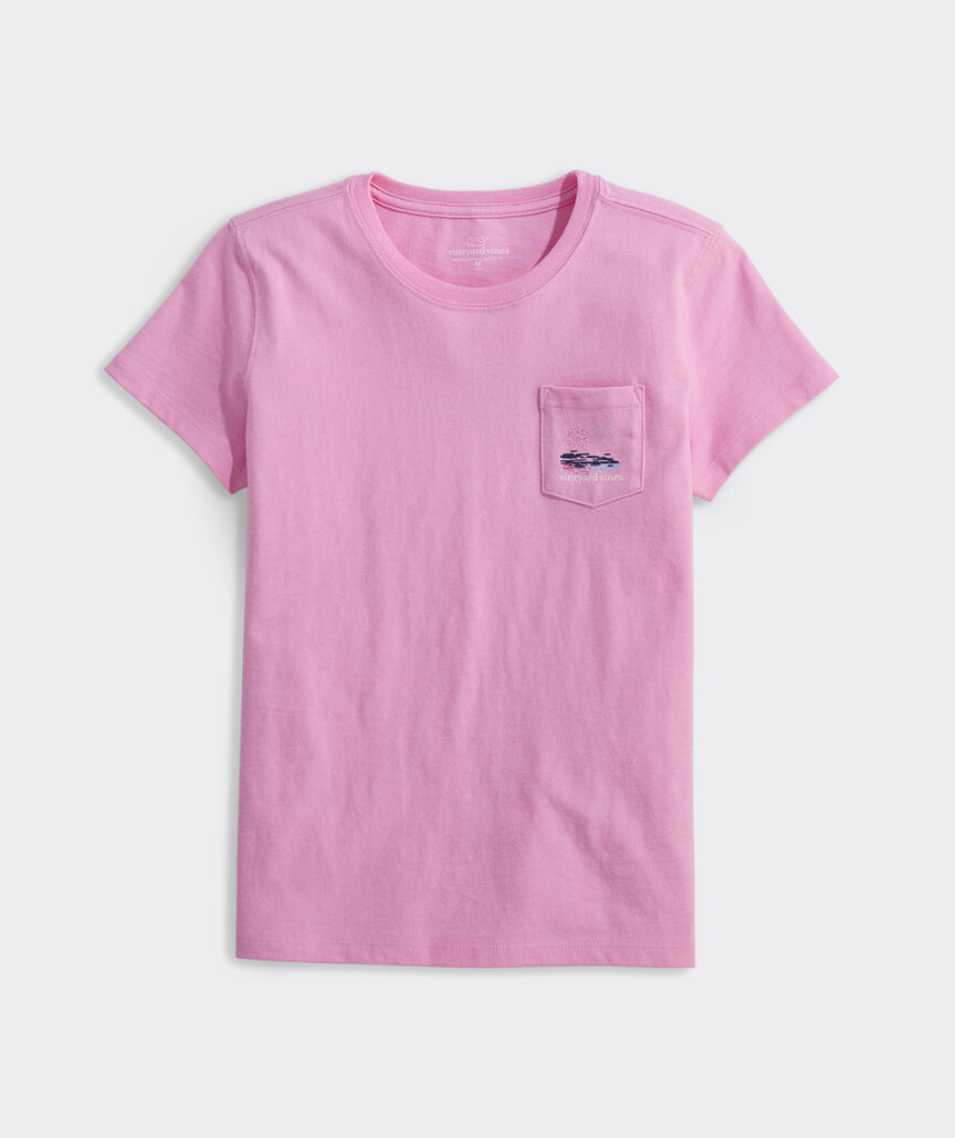 Girls' Beach Fireworks Whale Short-Sleeve Pocket Tee