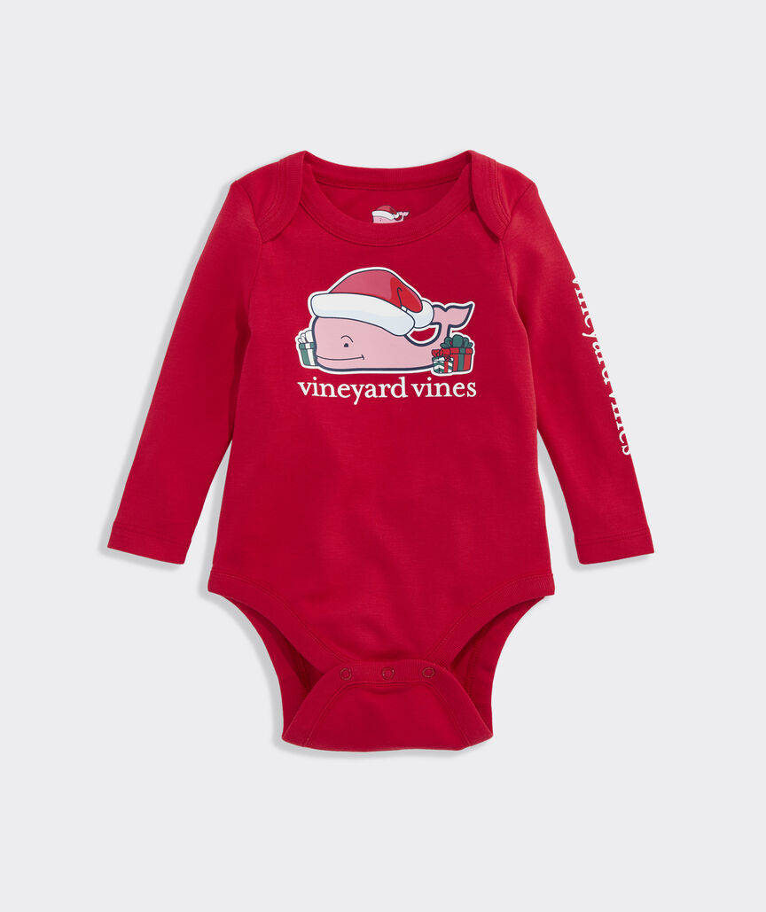 Baby Santa Whale & Presents Long-Sleeve Bodysuit