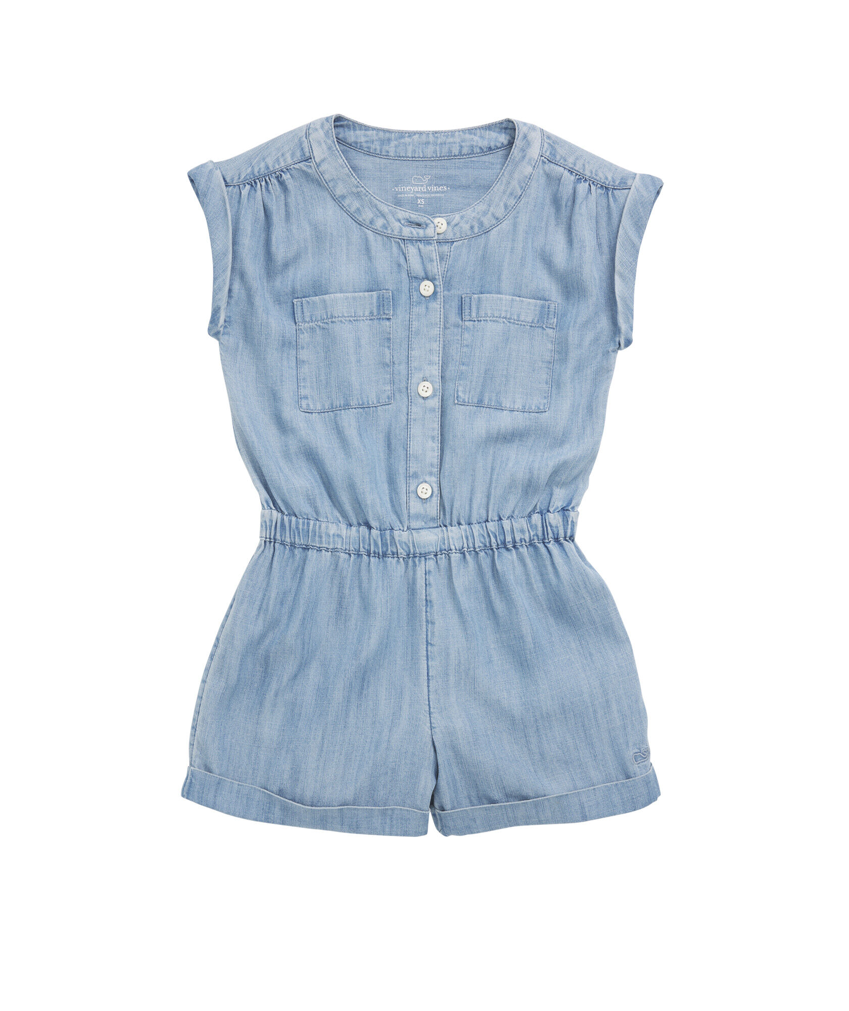OUTLET Girls' Chambray Utility Romper