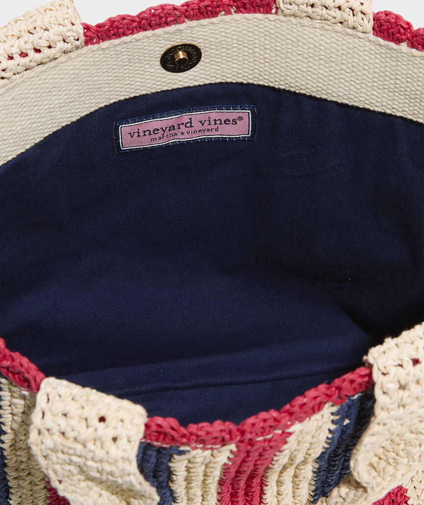 Striped Straw Tote