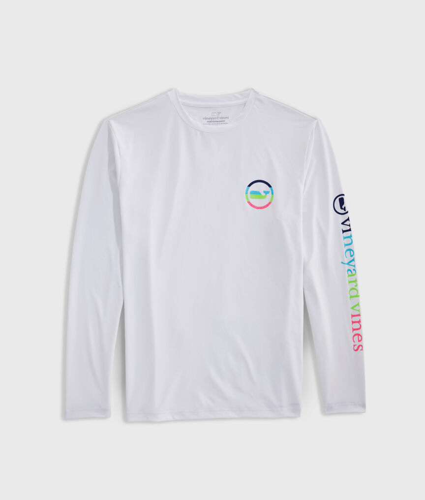 Neon Whale Dot Harbor Performance Long-Sleeve Tee
