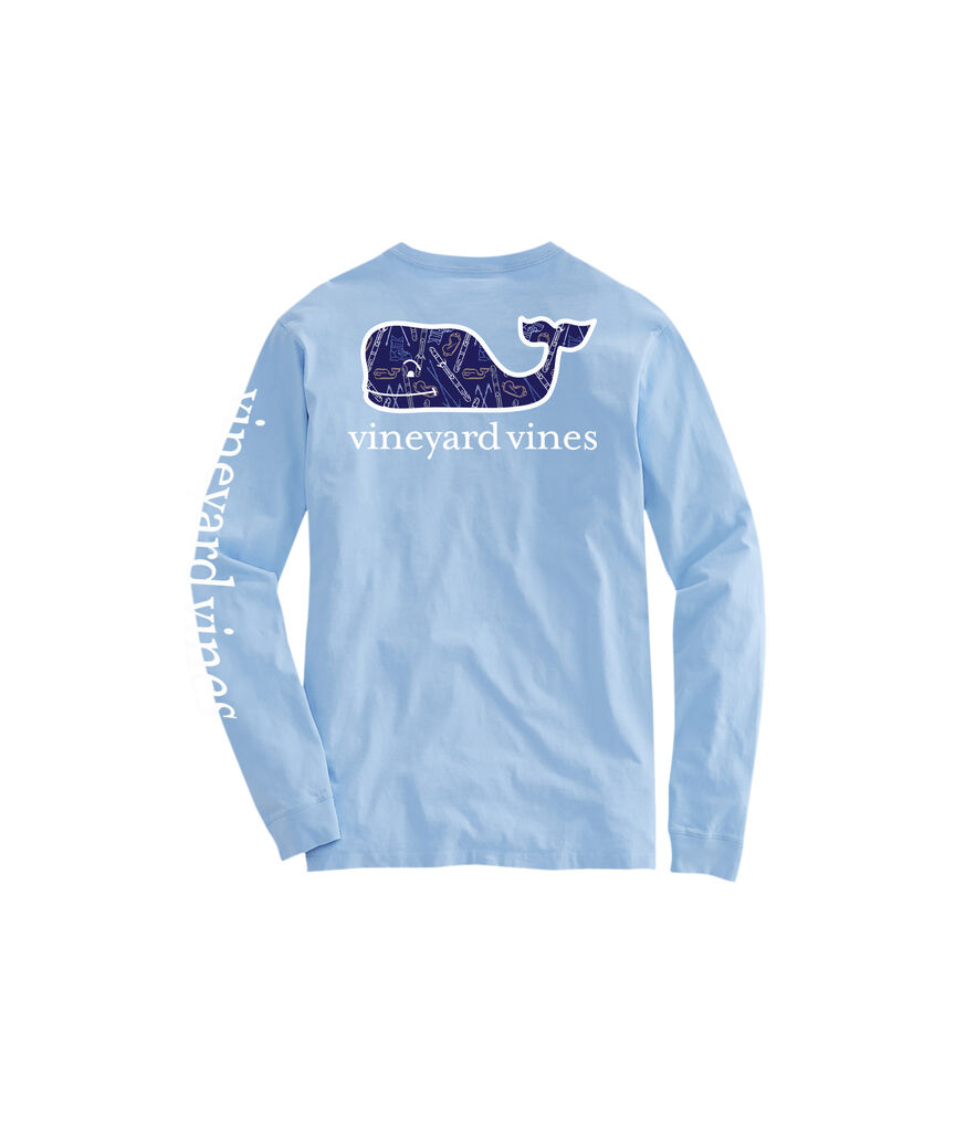 OUTLET Tossed Ski Whale Long-Sleeve Pocket Tee