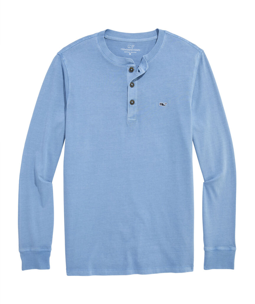 OUTLET Sunwashed Whale Embroidered Henley Tee
