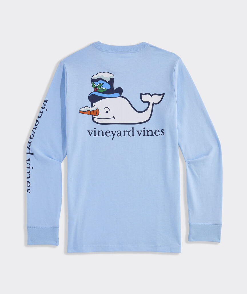 Boys' Snowman Whale Long-Sleeve Pocket Tee