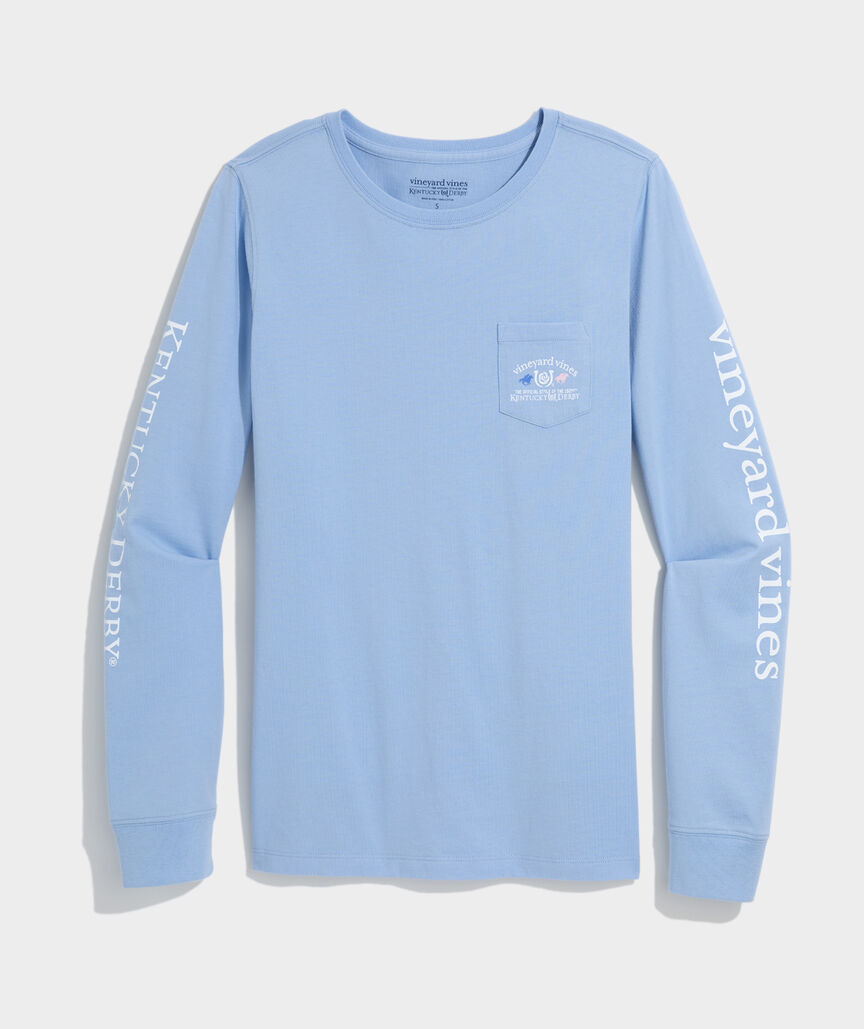 Kentucky Derby Women's And They're Off Long-Sleeve Pocket Tee