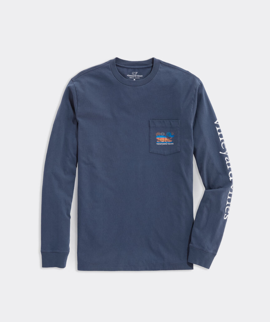 Fireworks Sunset Long-Sleeve Pocket Tee