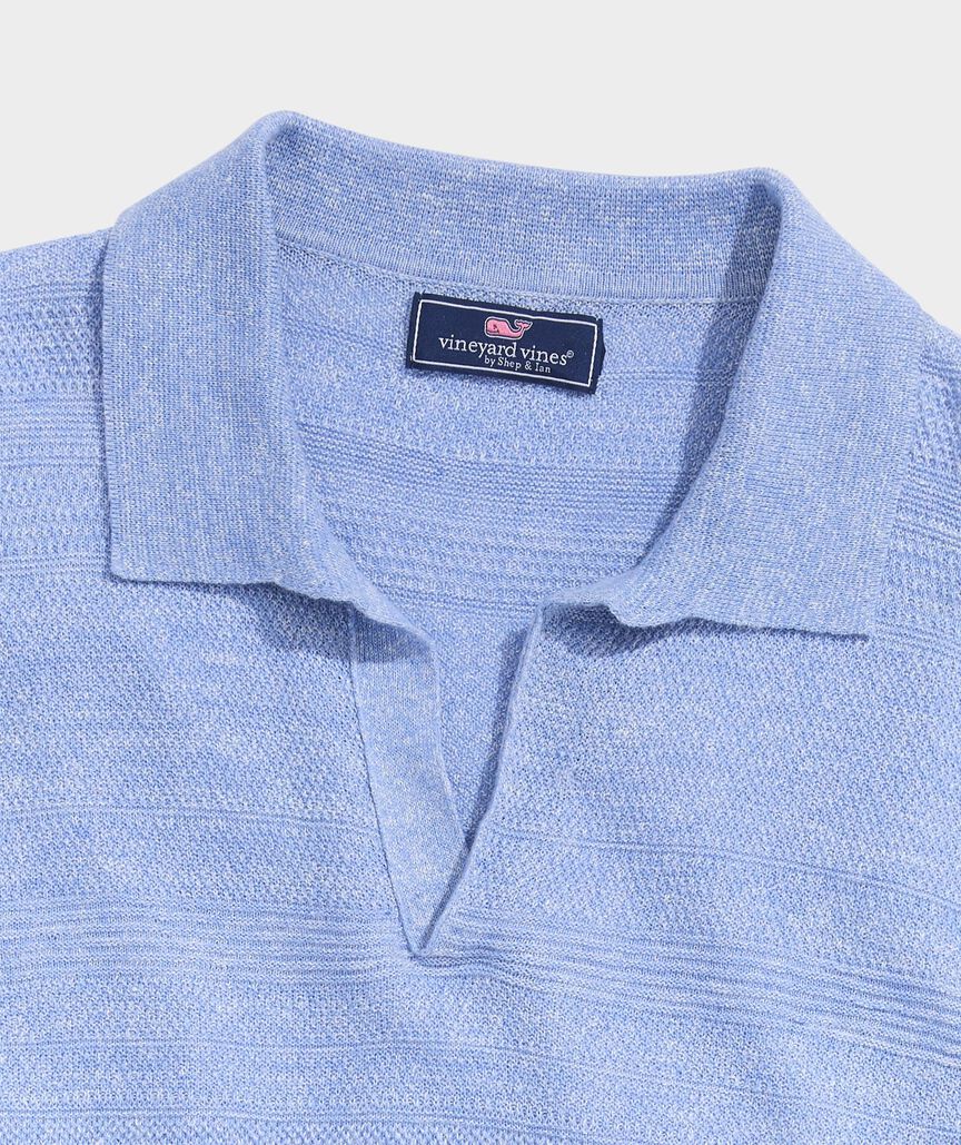 Linen Blend Sweater Polo
