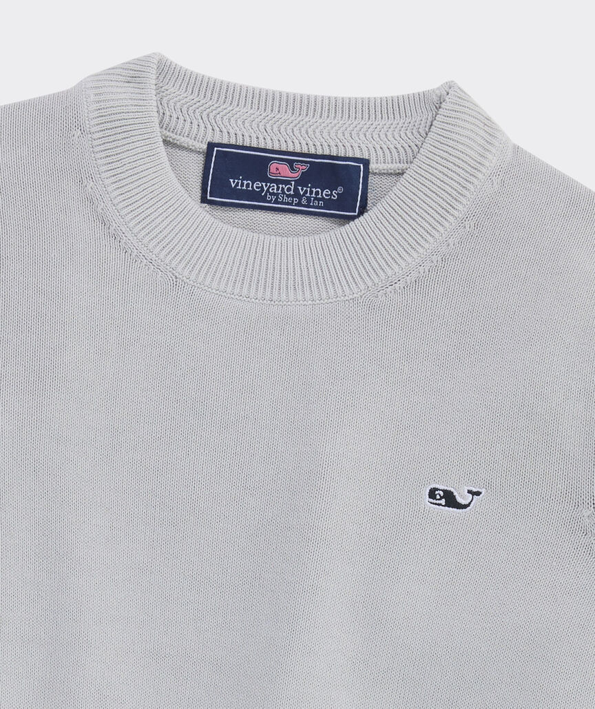 Boys' Garment-Dyed Cotton Crewneck Sweater