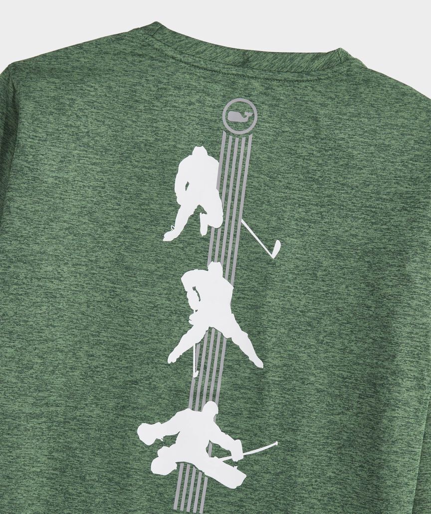 Boys' Ice Hockey Stripe Long-Sleeve Harbor Performance Tee