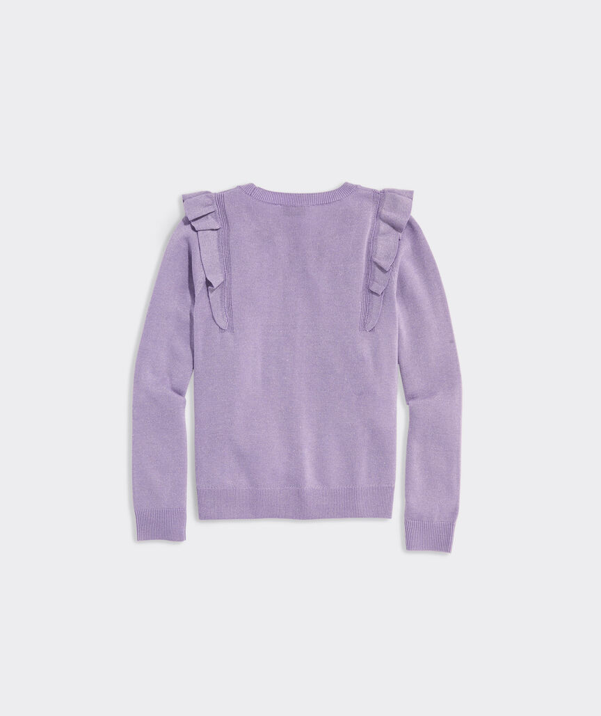 Girls' Ruffled Crewneck Sweater