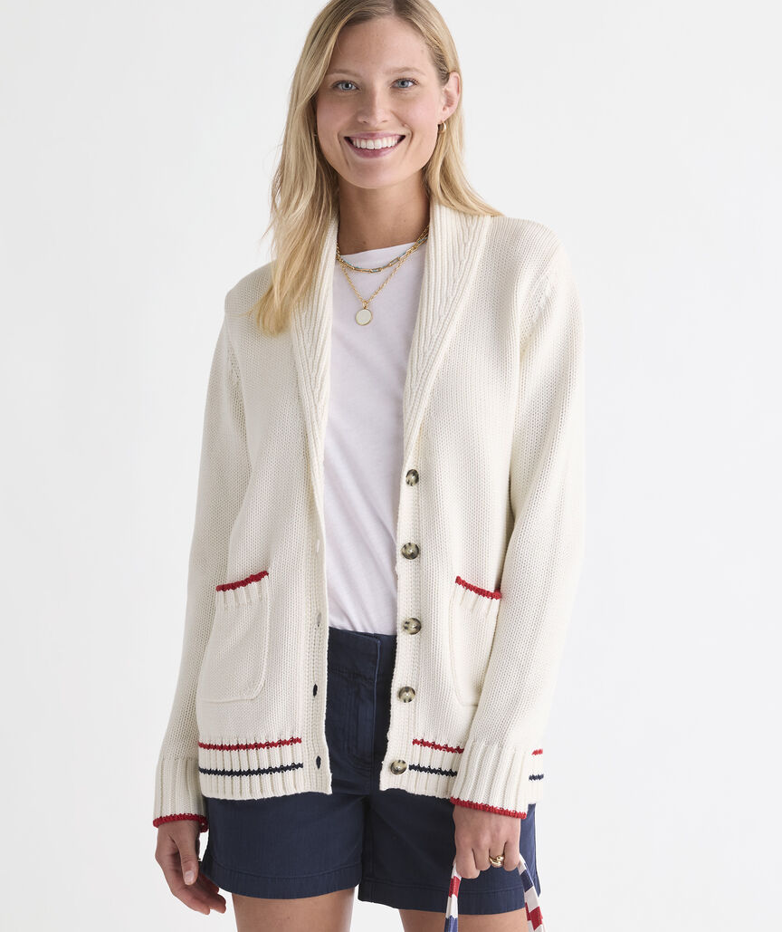 Americana Cotton Shawl Cardigan