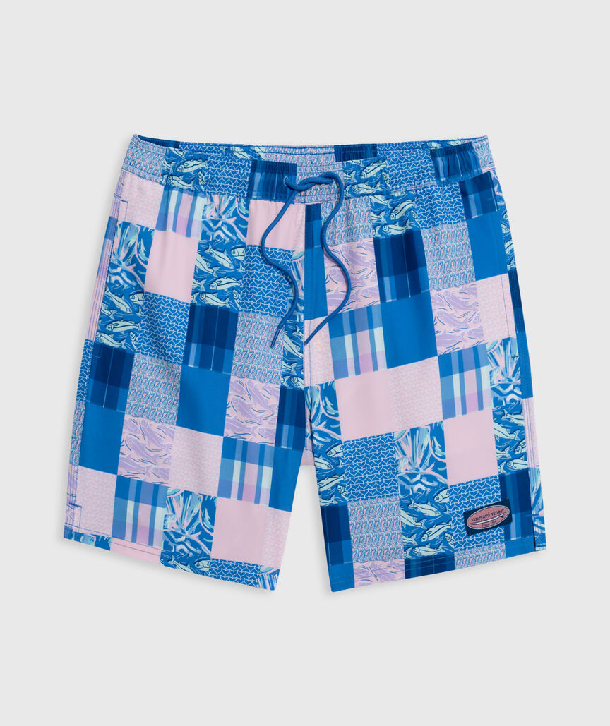OUTLET 7 Inch Patchwork Chappy Swim Trunks