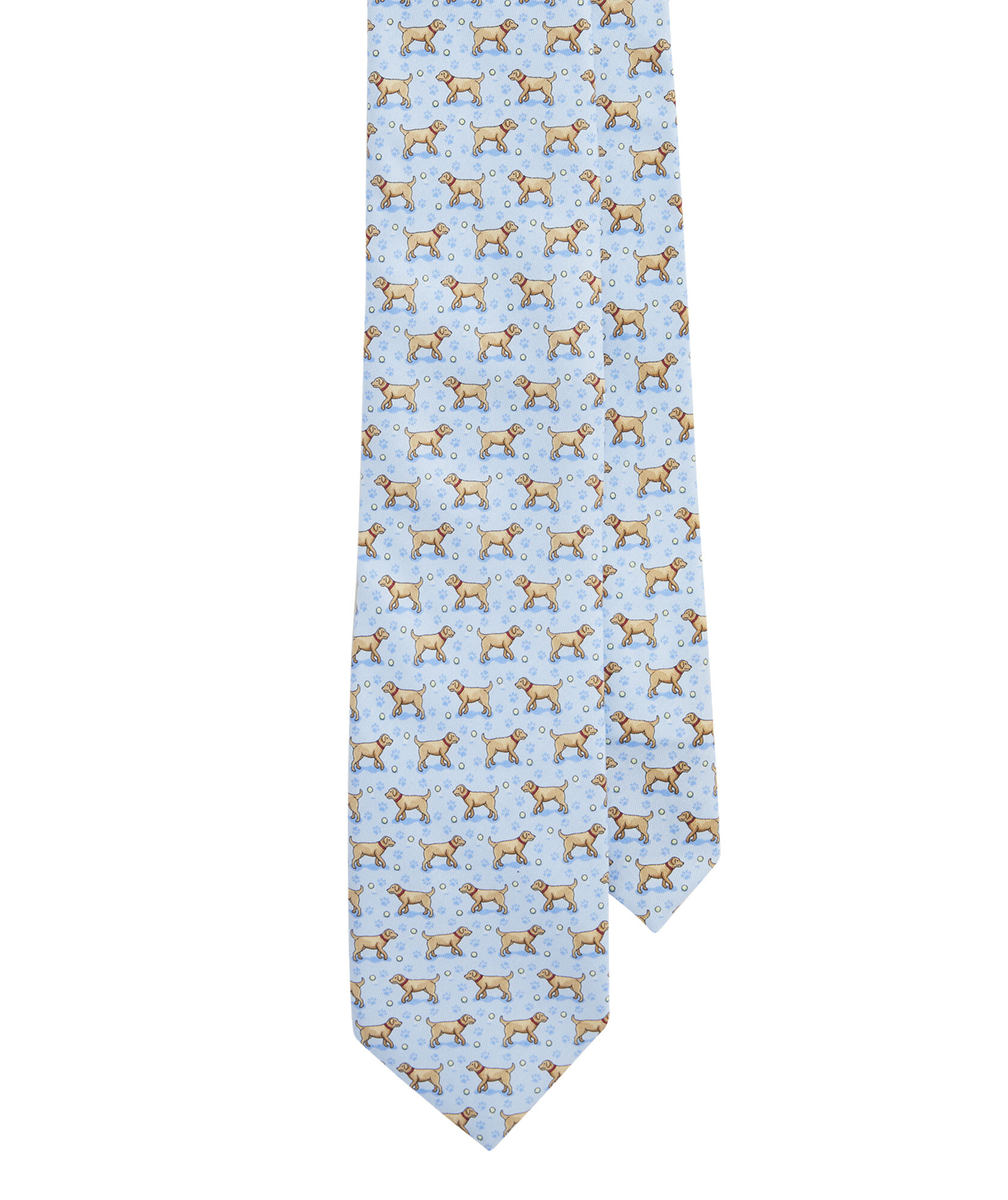 OUTLET Boys' Yellow Lab Printed Silk Tie