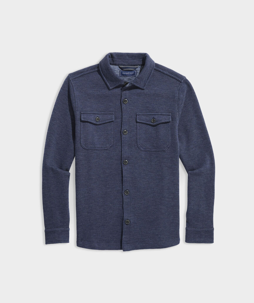 Twill-Knit Shirt Jacket
