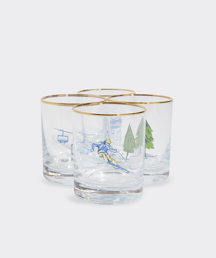 Ski Icons Gold Rim Glasses