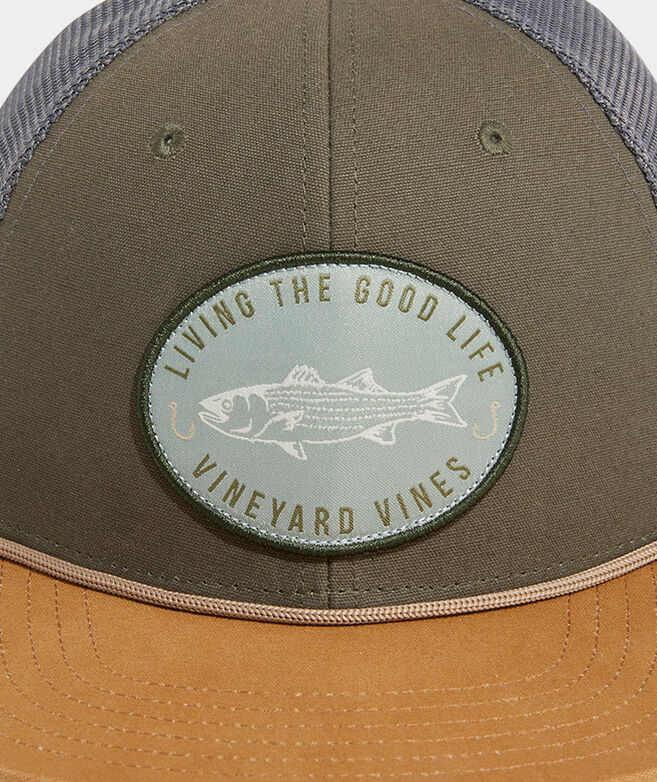 Living the Good Life Bass Flat-Brim Trucker Hat