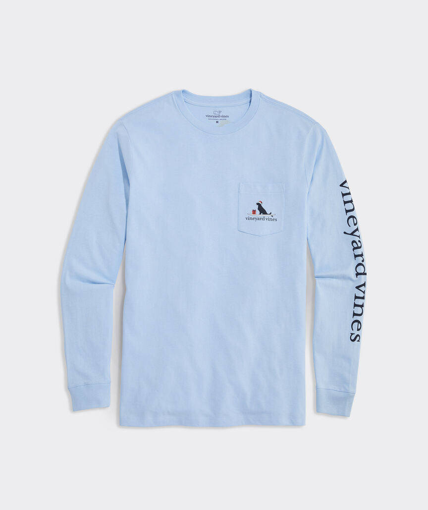 Holiday Dog Surf Logo Long-Sleeve Pocket Tee
