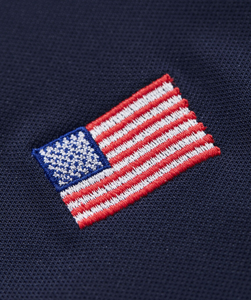 American Flag Performance Lightweight Pique Polo