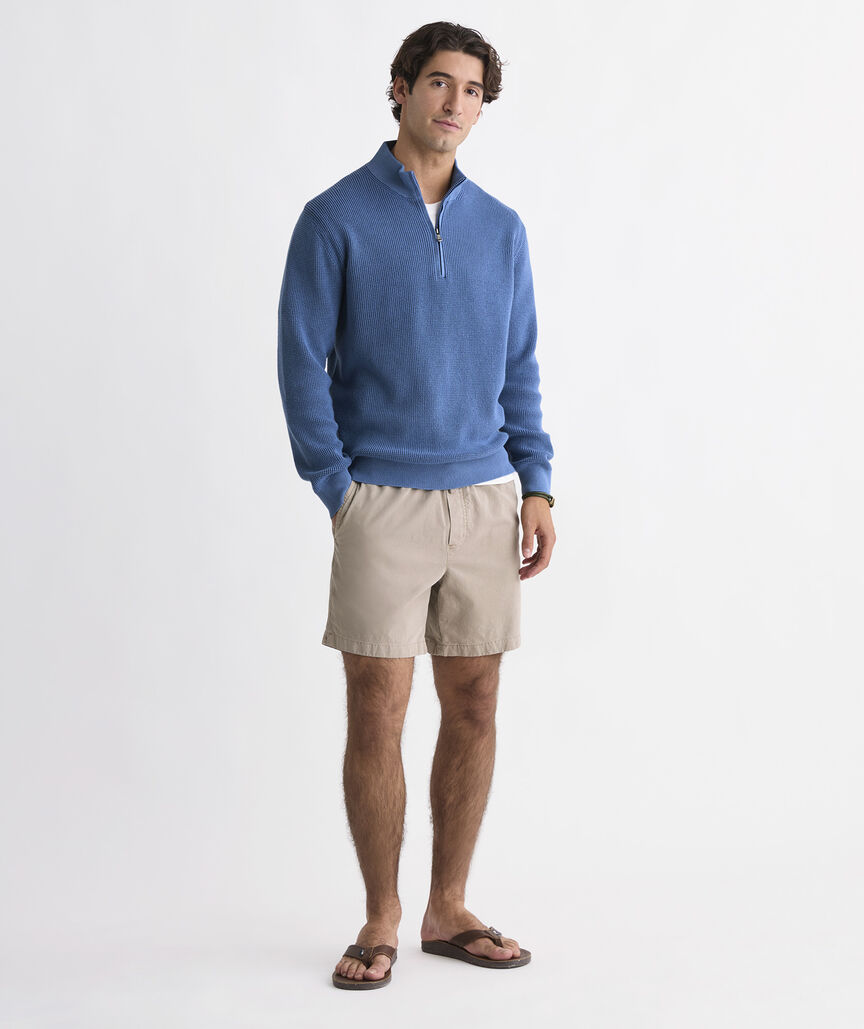 Garment-Dyed Beach Waffle Quarter-Zip