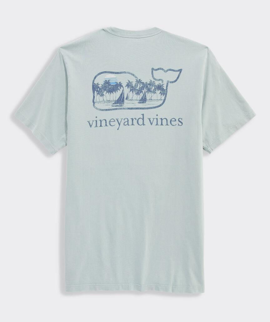 Drift Dye Surf Palm Sail Whale Short-Sleeve Pocket Tee