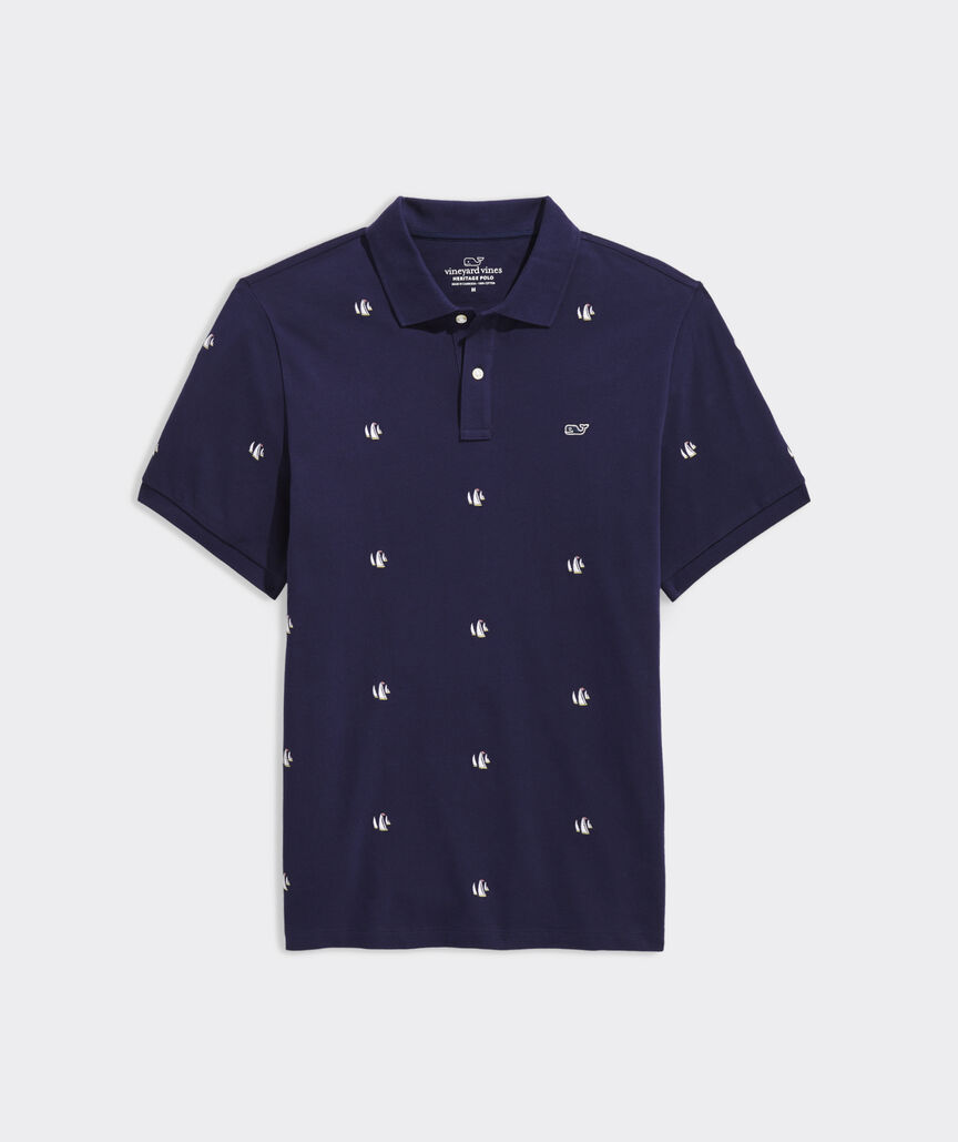 Novelty Embroidered Heritage Pique Polo