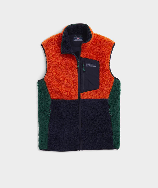 Color-Blocked Sherpa Vest