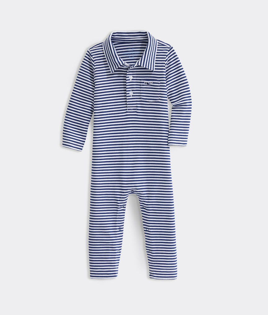 Baby Boy Feeder Stripe Polo One-Piece