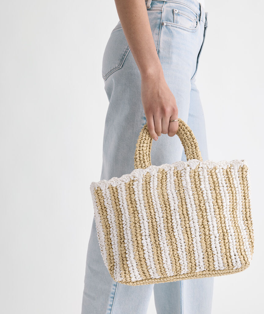 Straw Striped Tote